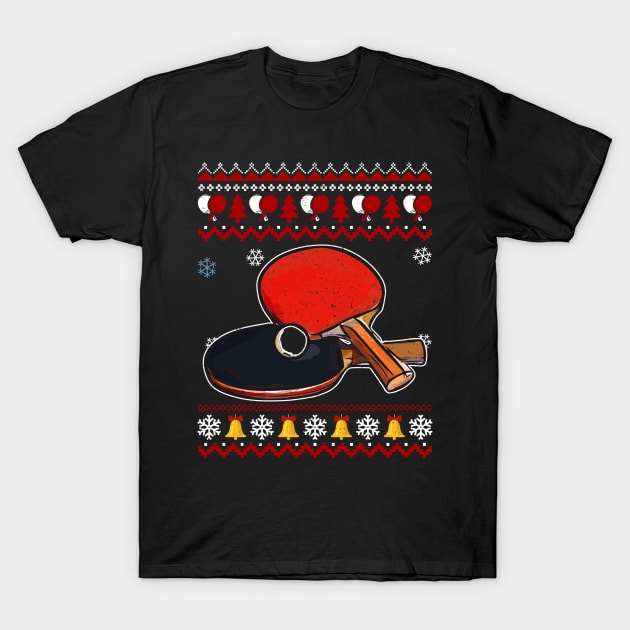 Table Tennis Ugly Christmas T-Shirt by maximel19722